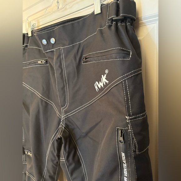 HWK Protective Cordura Motorcycle Pants, Black, Size XXL x 32” - Picture 6 of 13